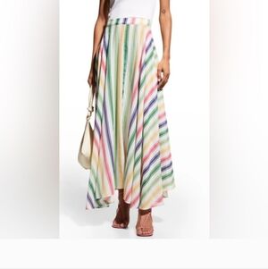 Cara Cara Vibrant Striped High-Low Skirt